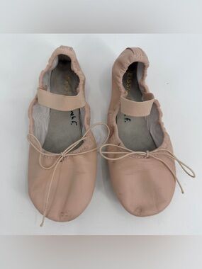Weissman Ballet Shoes Girls Size 4 AM Pink Leather Style W300 Dance Flats